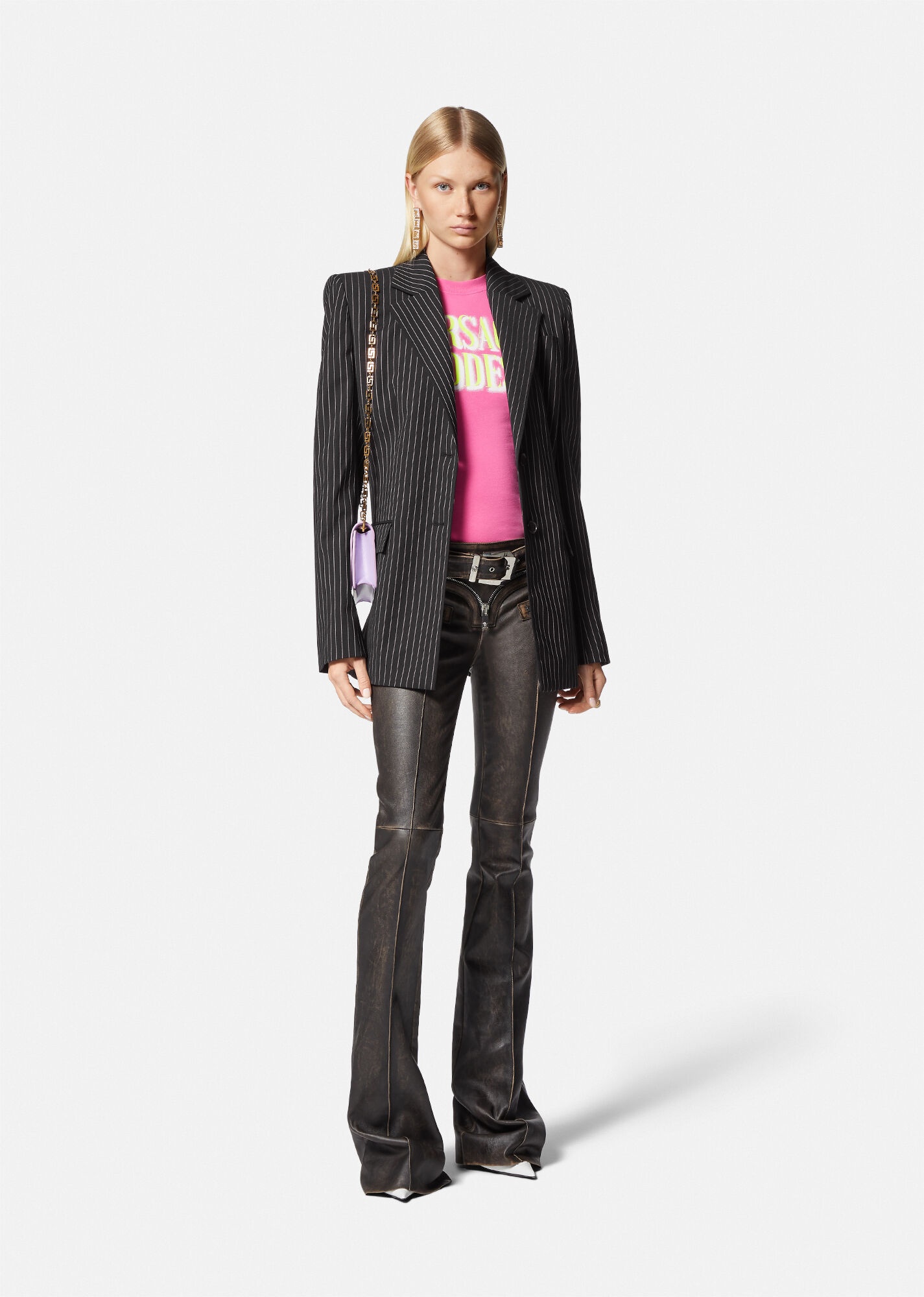 Pinstriped Single-Breasted Blazer - 2