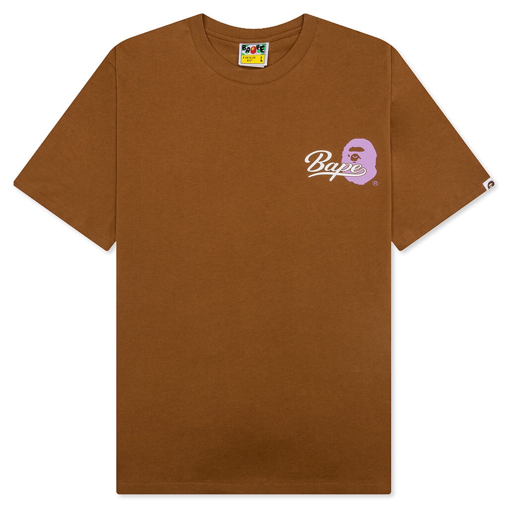 CURSIVE COLLEGE LOGO RELAXED FIT TEE - BROWN - 1