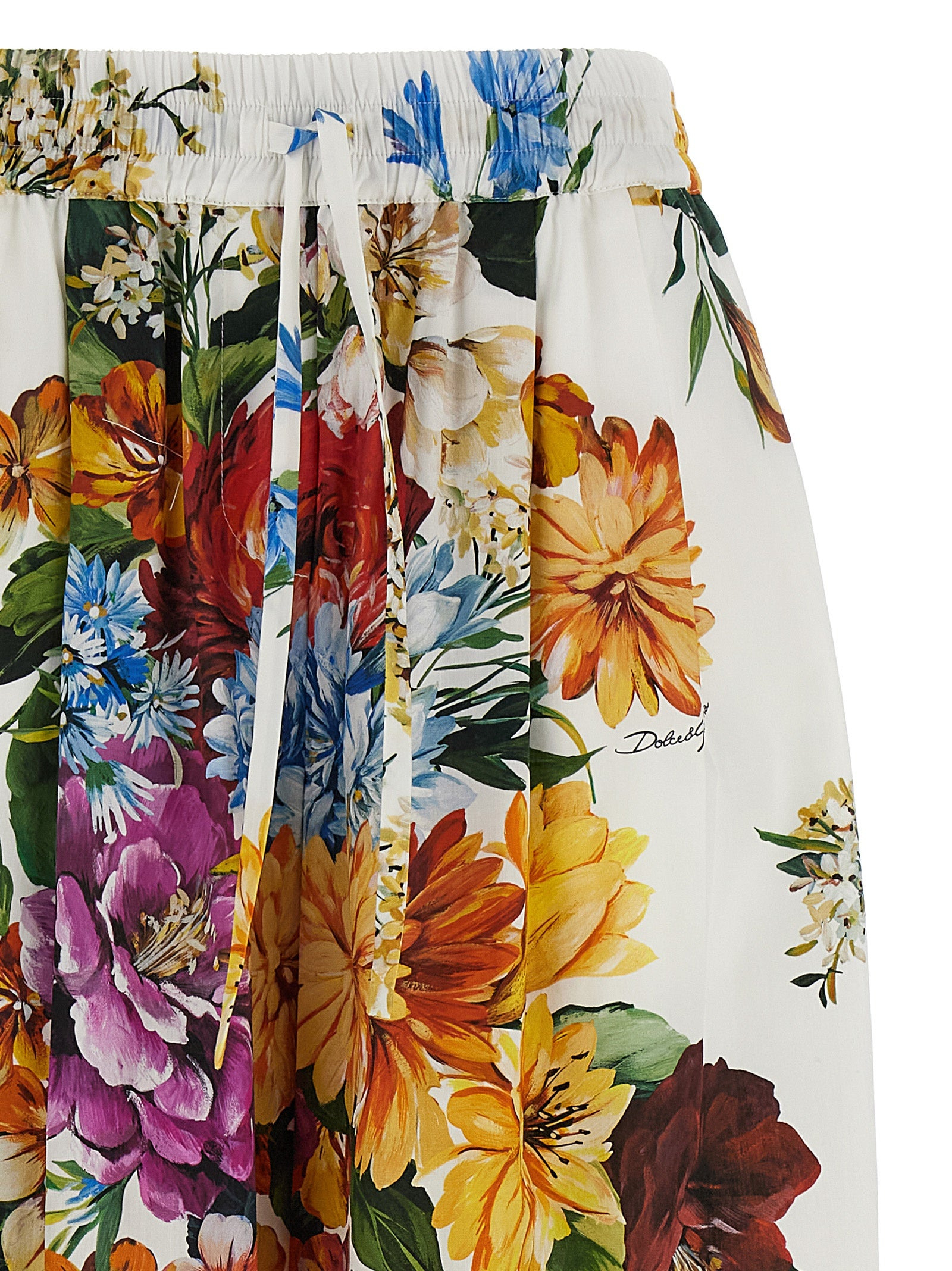 Floral Bouquet Printed Pants White - 3