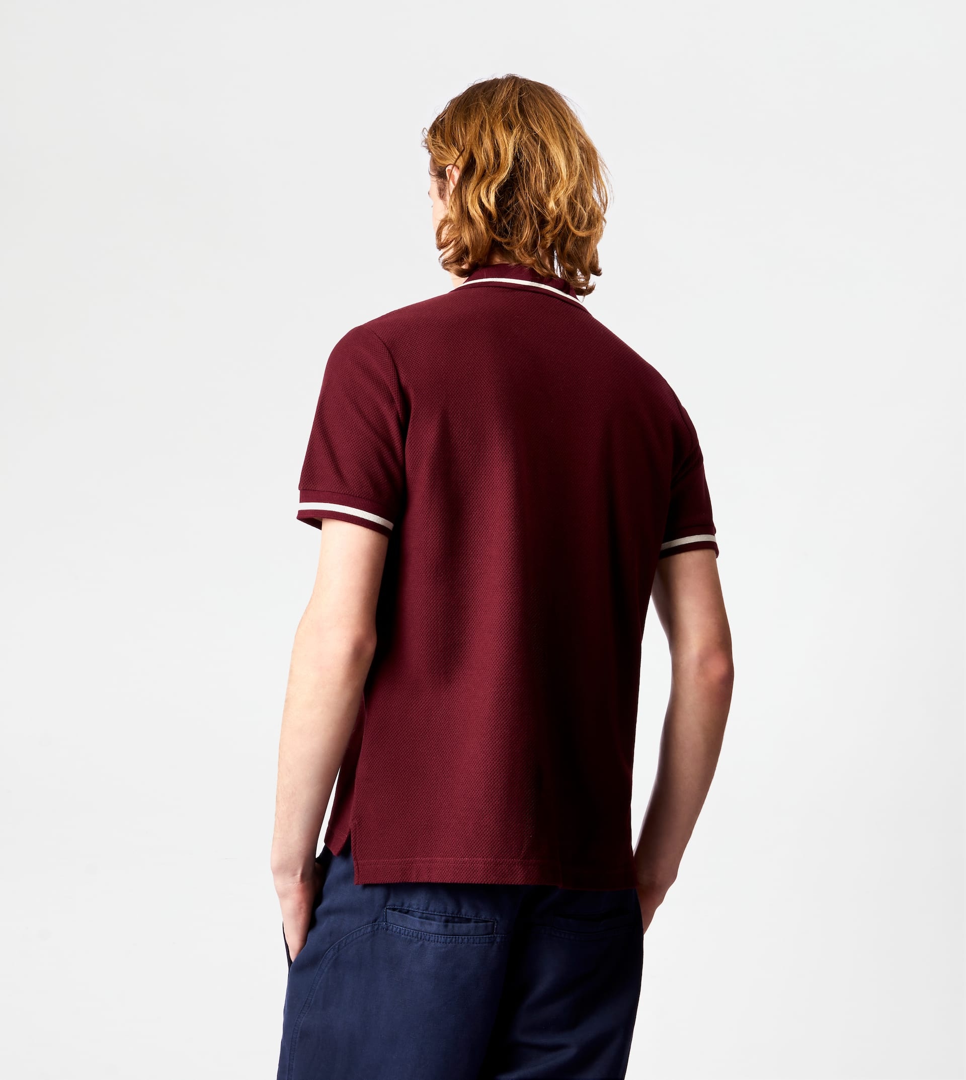 POLO SHIRT IN PIQUET - BURGUNDY - 5