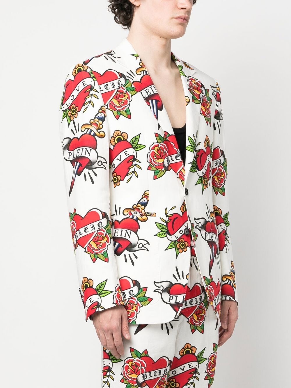 logo-print blazer - 3