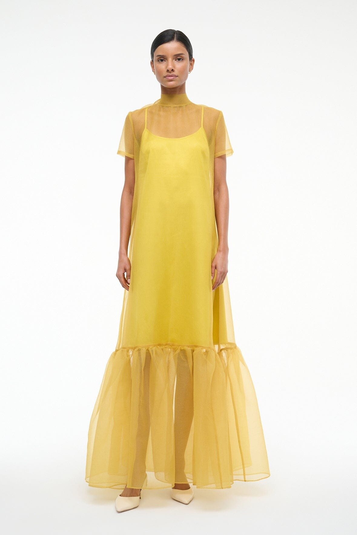 STAUD CALLUNA DRESS CHARTREUSE - 2