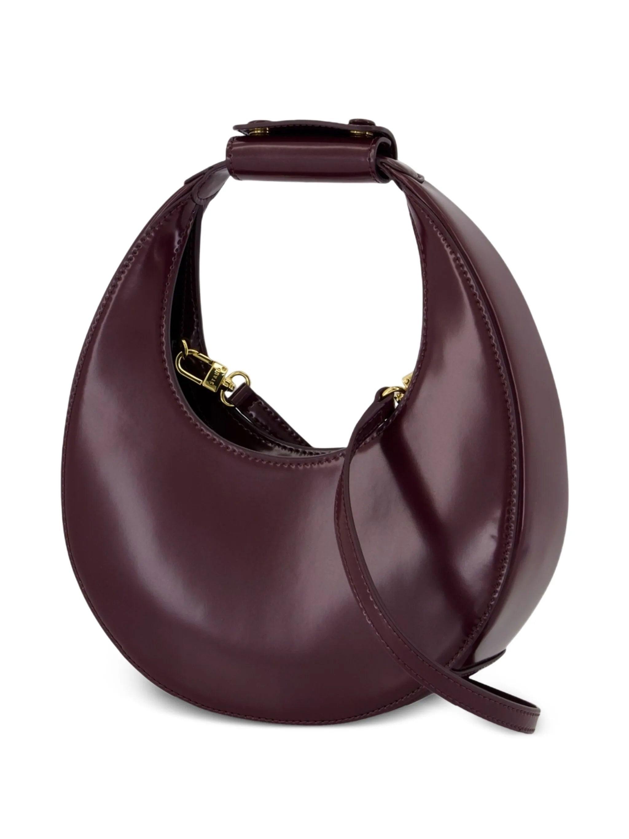 Staud Mini Moon Bag - Staud - Leather - Burgundy - 3