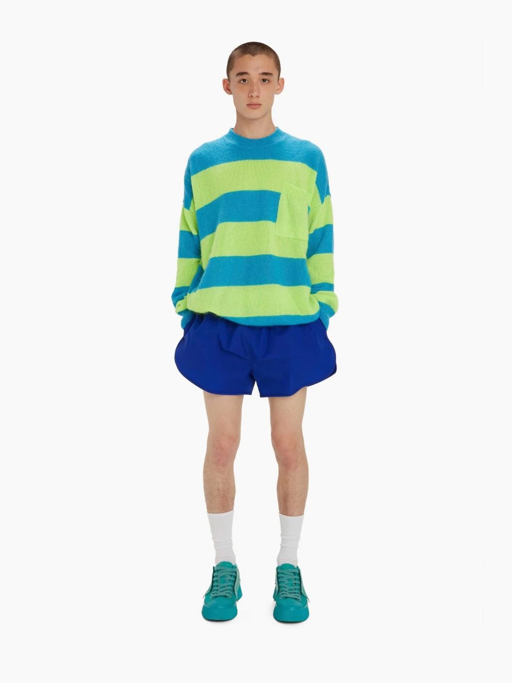 STRIPED PATCHPOCKET CREWNECK JUMPER - 2