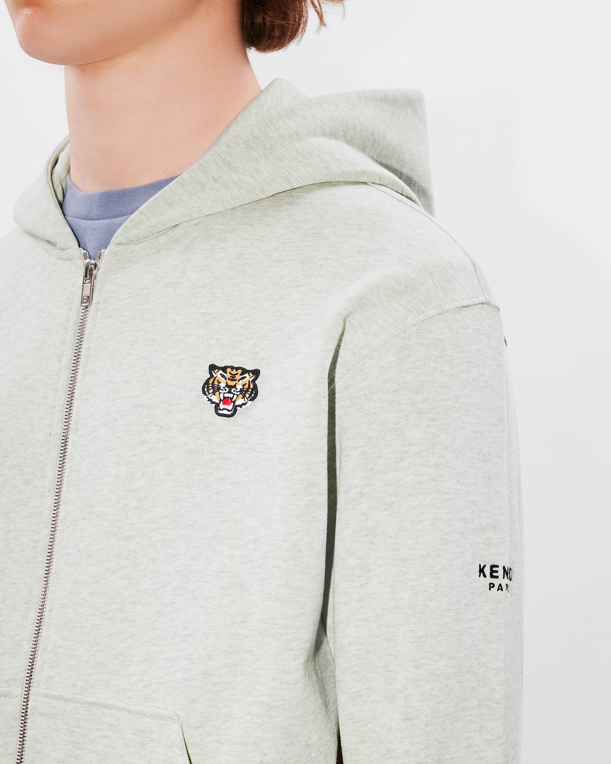 'Lucky Tiger' embroidered zip-up hoodie - 6