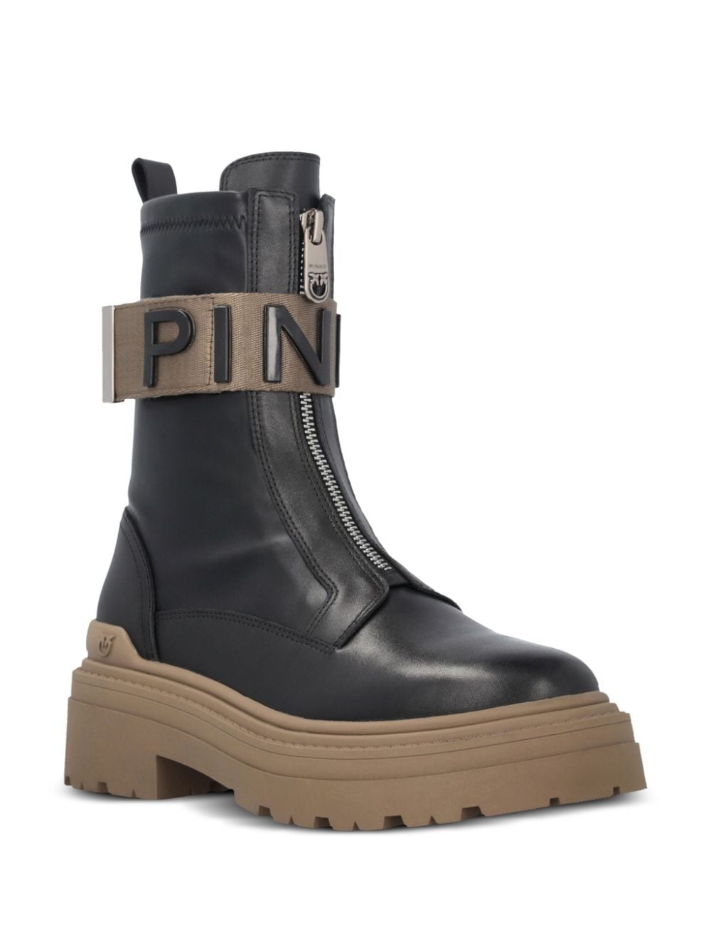 PINKO Mia logo-strap ankle boots | REVERSIBLE