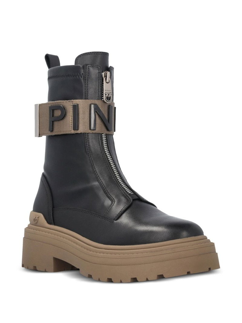 PINKO Mia logo-strap ankle boots outlook