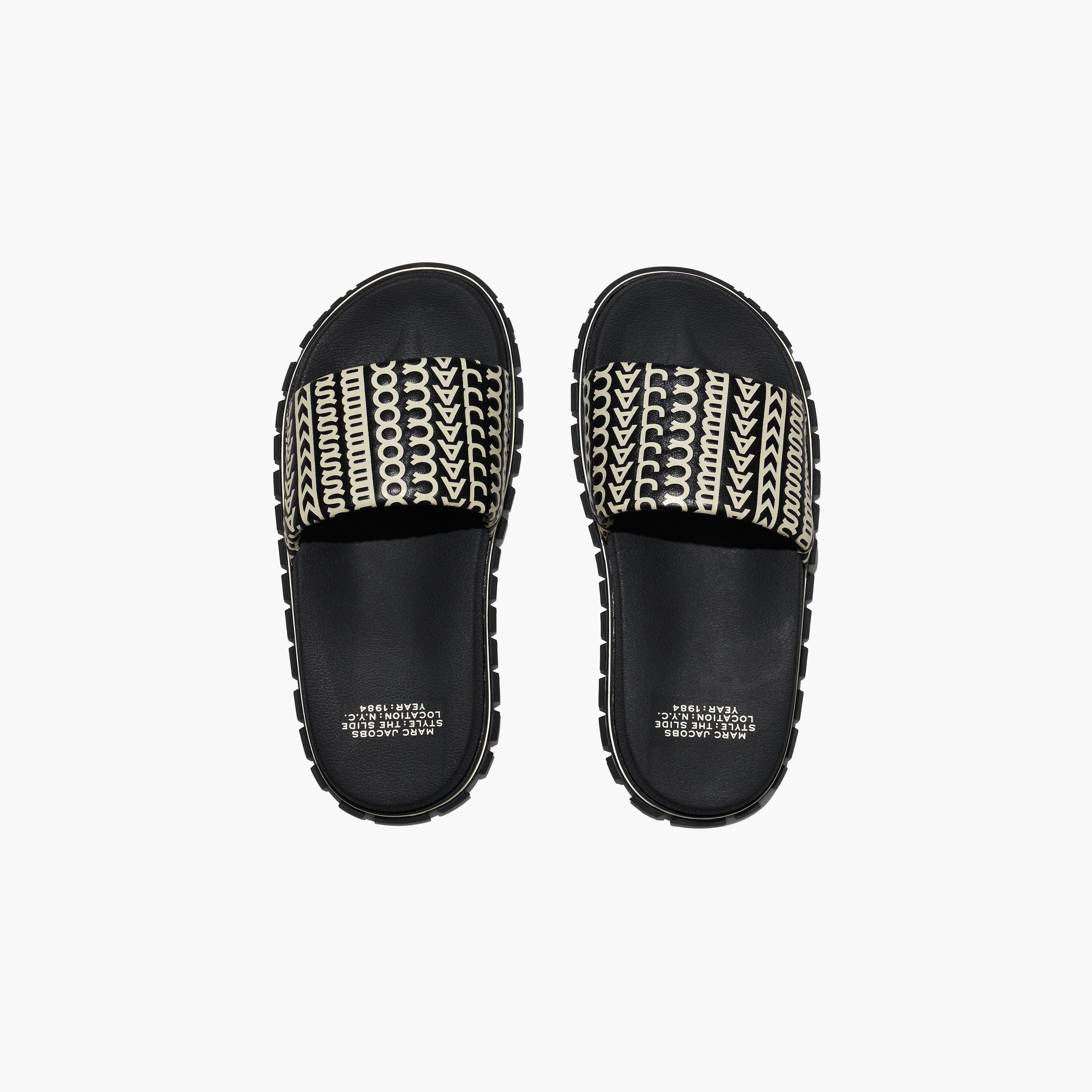 【MARC JACOBS】THE MONOGRAM SLIDE サンダル ブラック【mjl08】 Marc Jacobs THE MONOGRAM SLIDE | REVERSIBLE