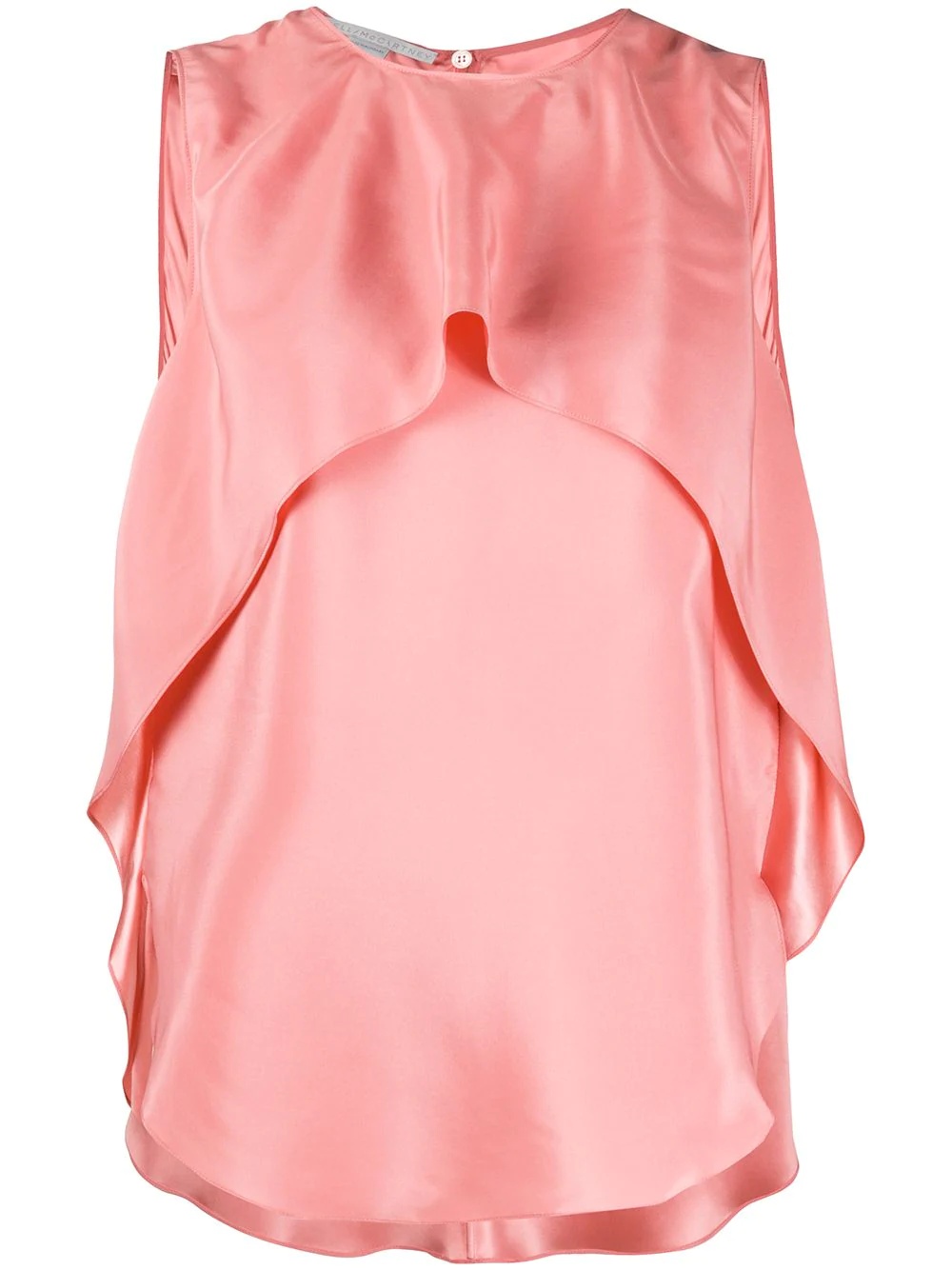 draped sleeveless top - 1