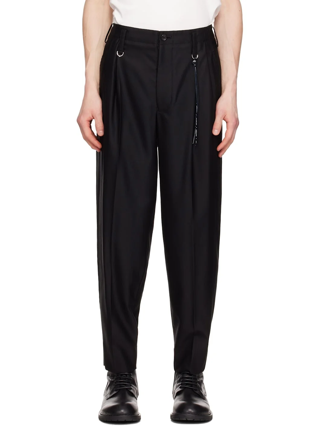Black Summer Wool Trousers - 1