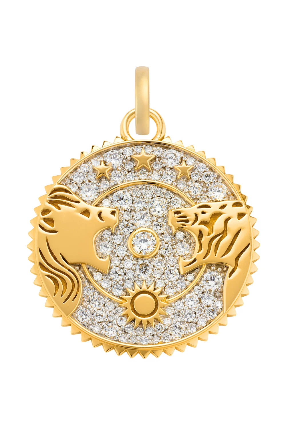 Diamond Pave Solar & Lunar Large Medallion - 1