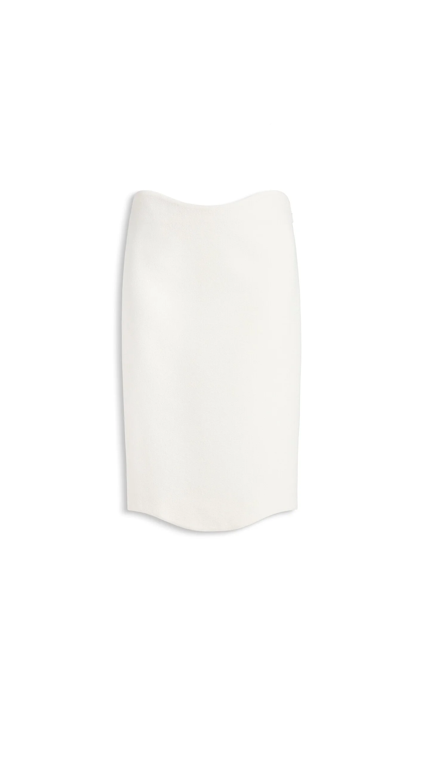 CURVED WOOL CREPE SKIRT - 1