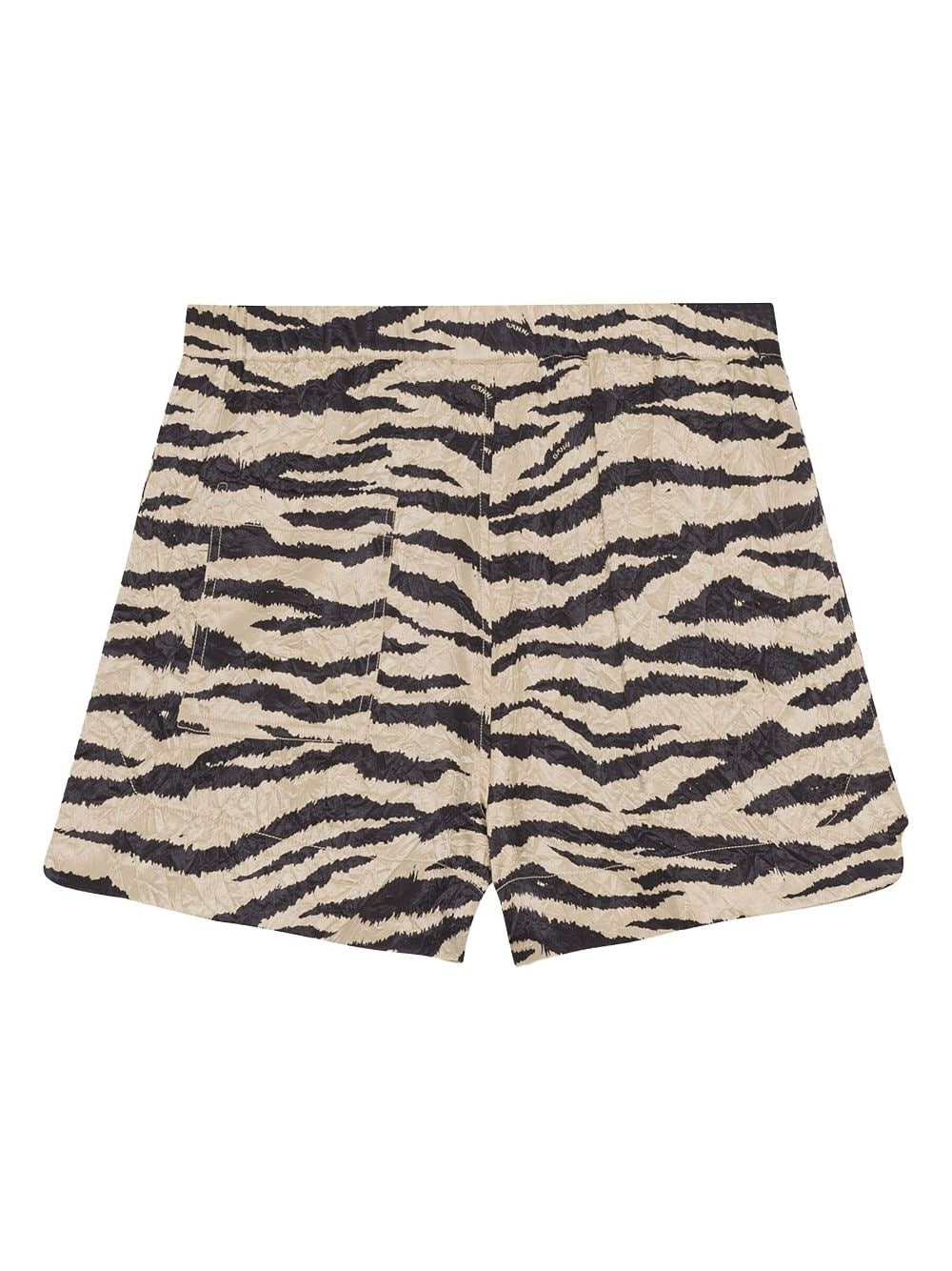 zebra-print crinked shorts - 6