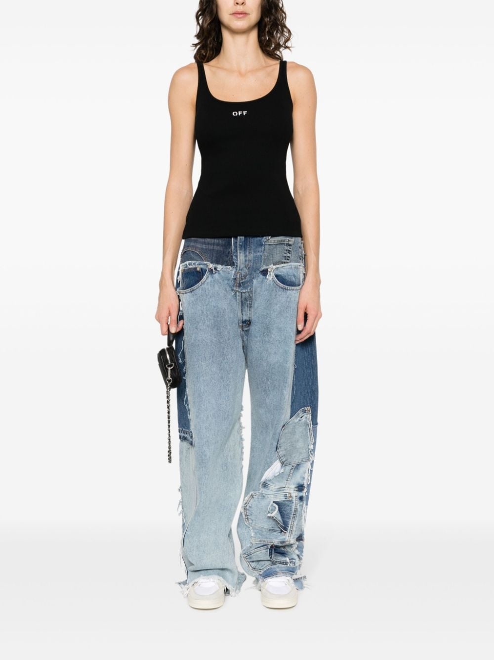 Off Stamp ribbed-knit tank top - 2