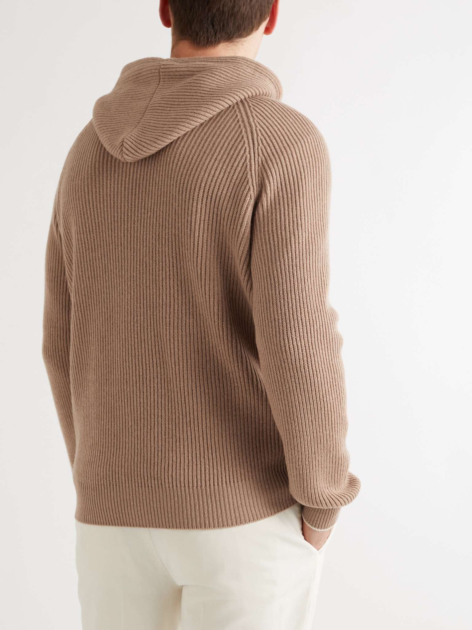 Ribbed Cashmere Hoodie - 4