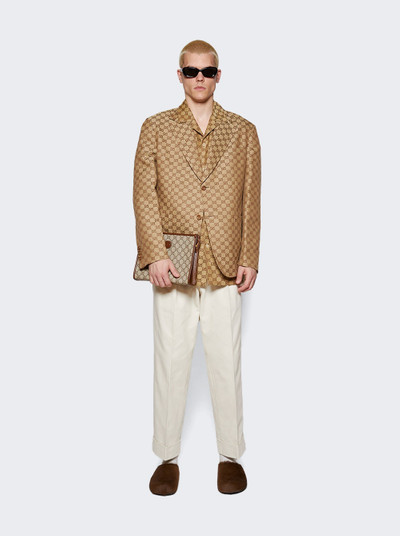 GUCCI GG Supreme Linen Formal Jacket Camel outlook