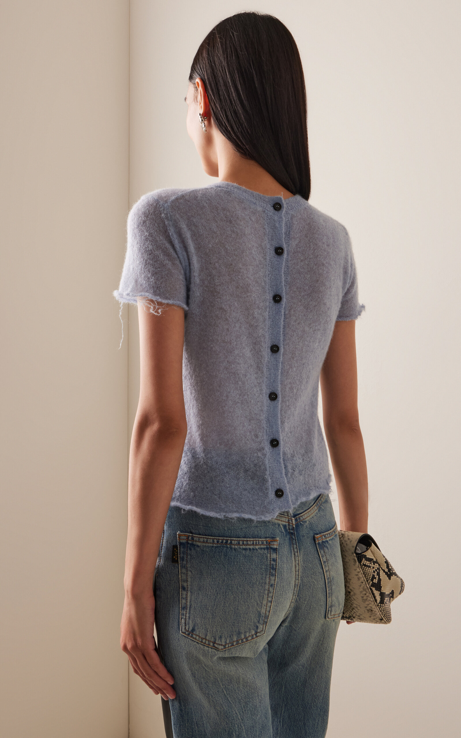 Tiff Knit Wool-Cashmere Top blue - 4