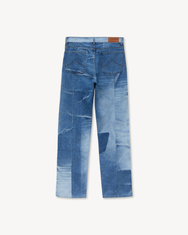 KENZO Patchwork straight fit jeans in japanese denim outlook