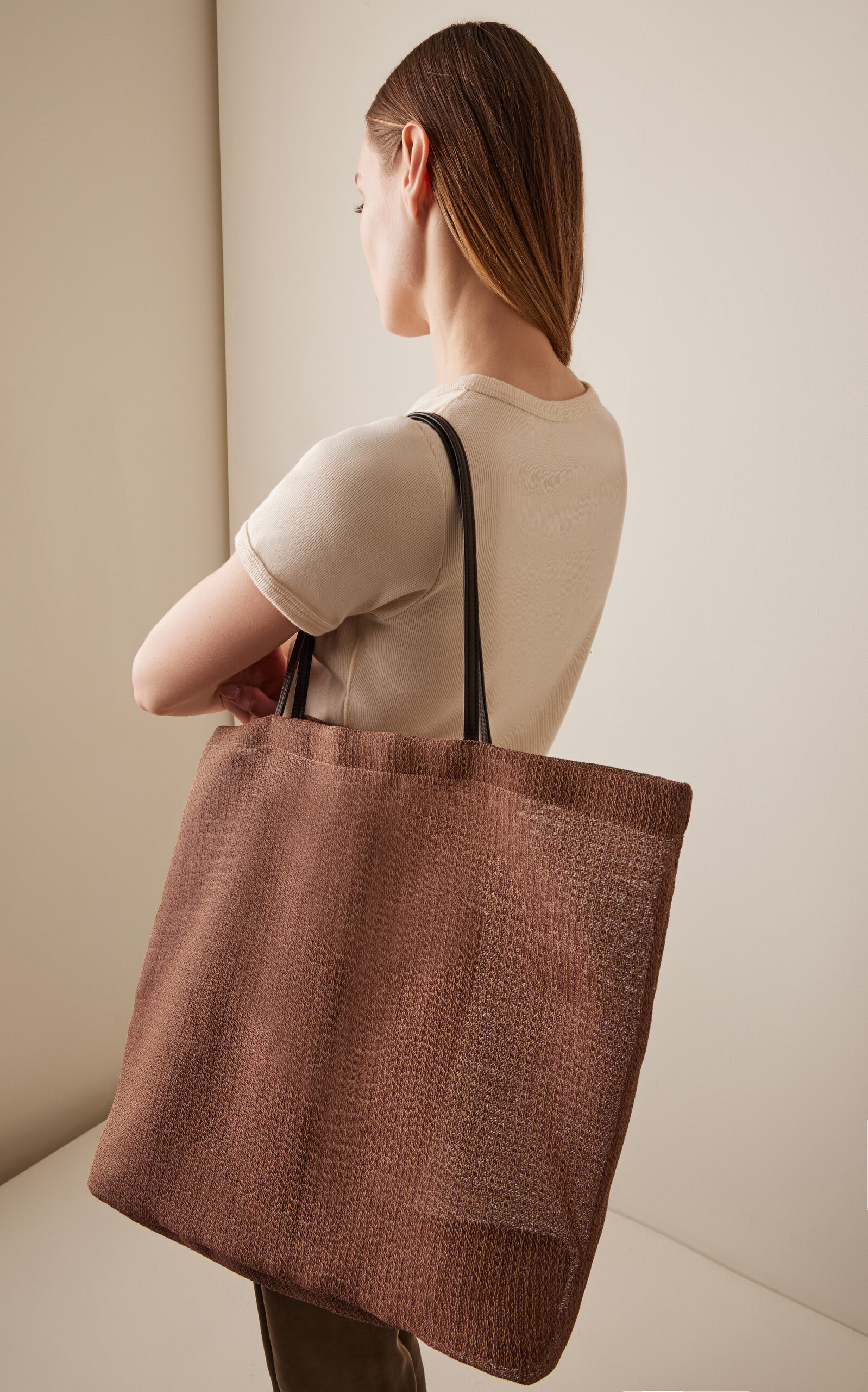Barn Oversized Woven Tote Bag brown - 2
