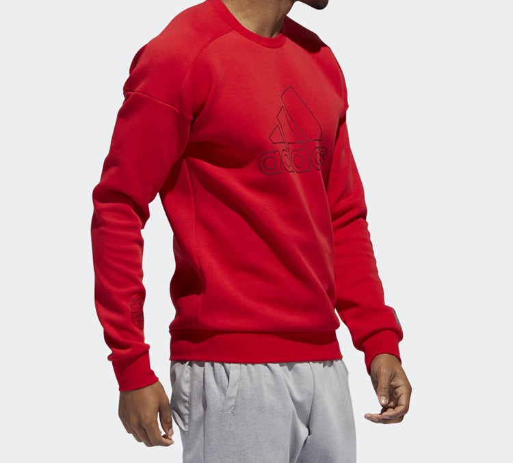 adidas Logo Printing Sports Pullover Red FU6221 - 6