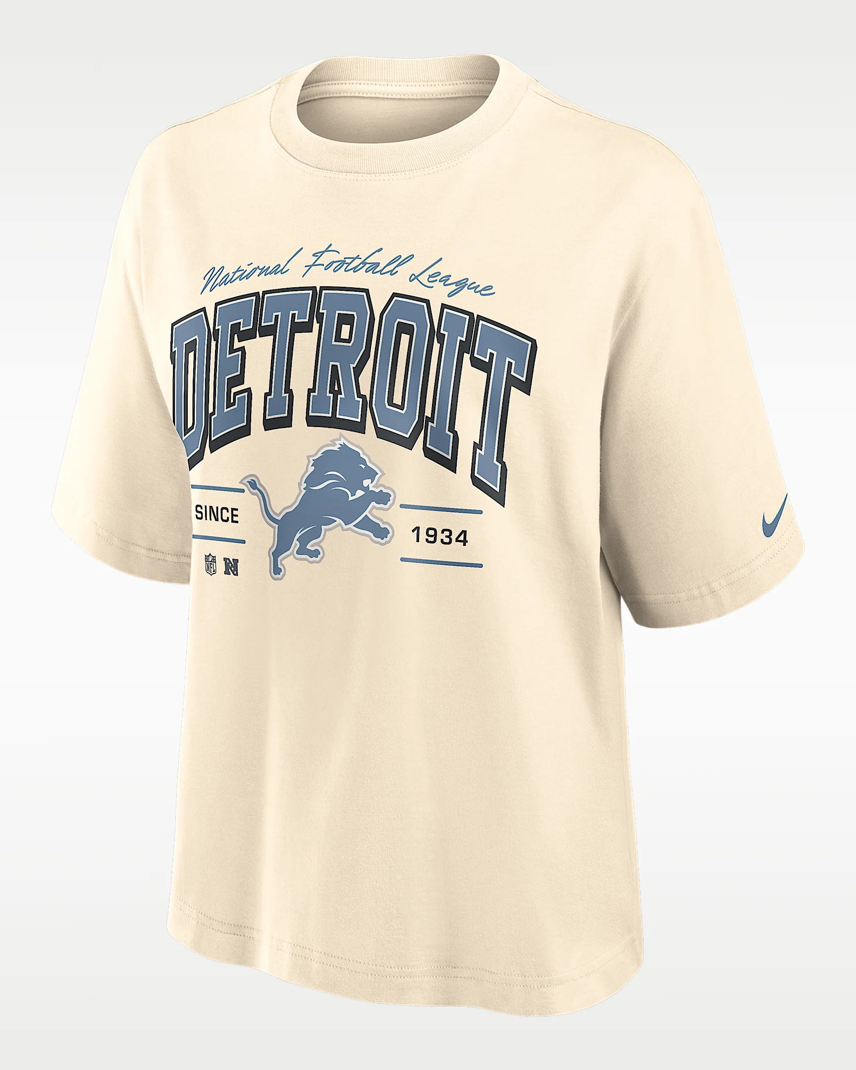 Detroit Lions Vintage Mod Boxy Women's Nike NFL T-Shirt - 1