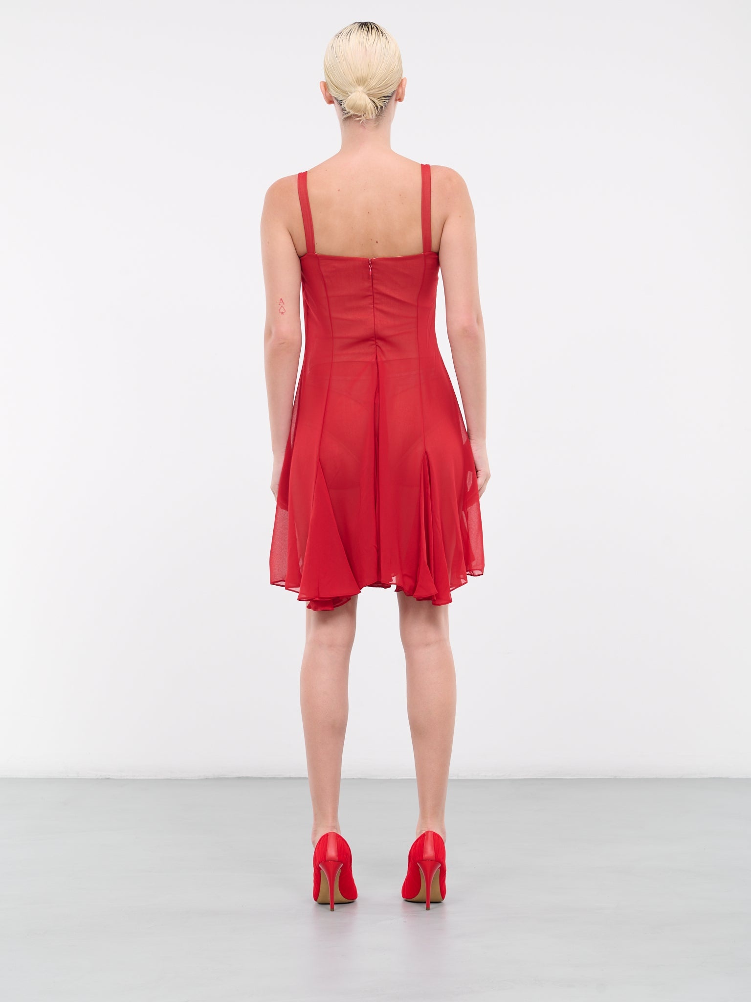 Keyhole Ruffled Mini Dress - 3