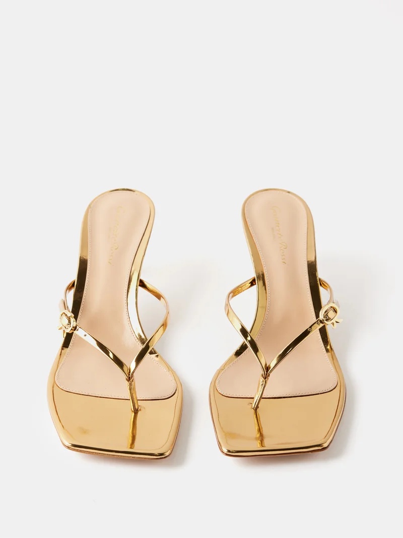 【関税・送料込】GIANVITO ROSSI Ribbon パテント レザー 55mm GIANVITO ROSSI Ribbon 55 patent-leather slingback sandals