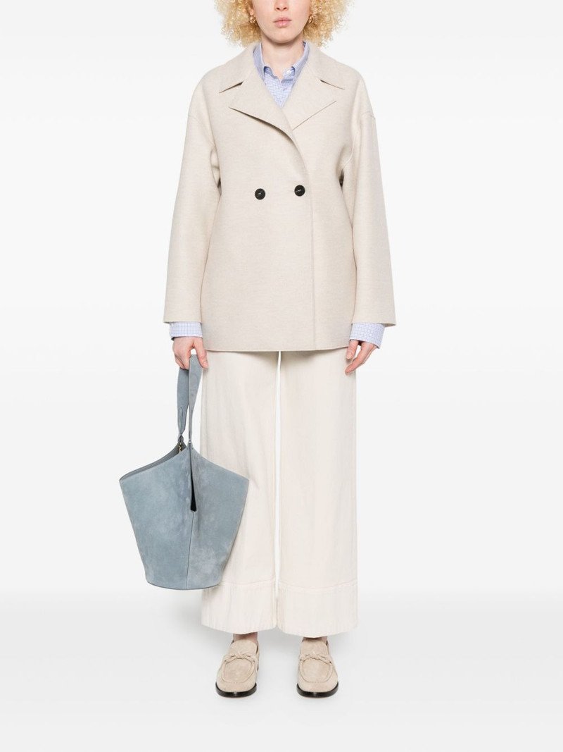 Harris Wharf London double-breasted wool coat outlook