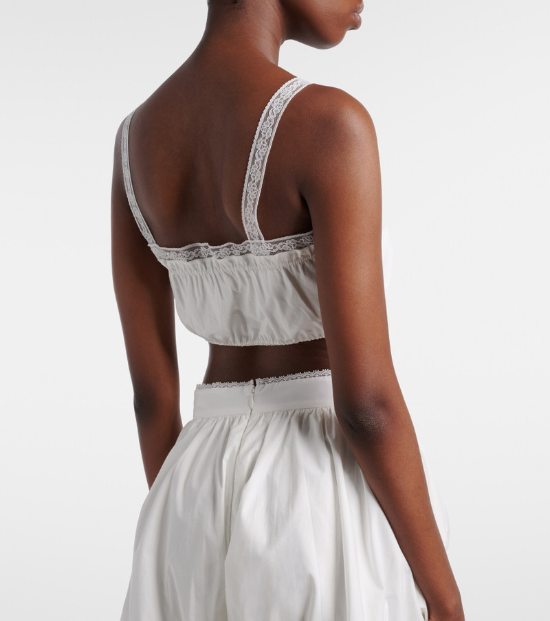 Renee lace-trimmed cotton crop top 4