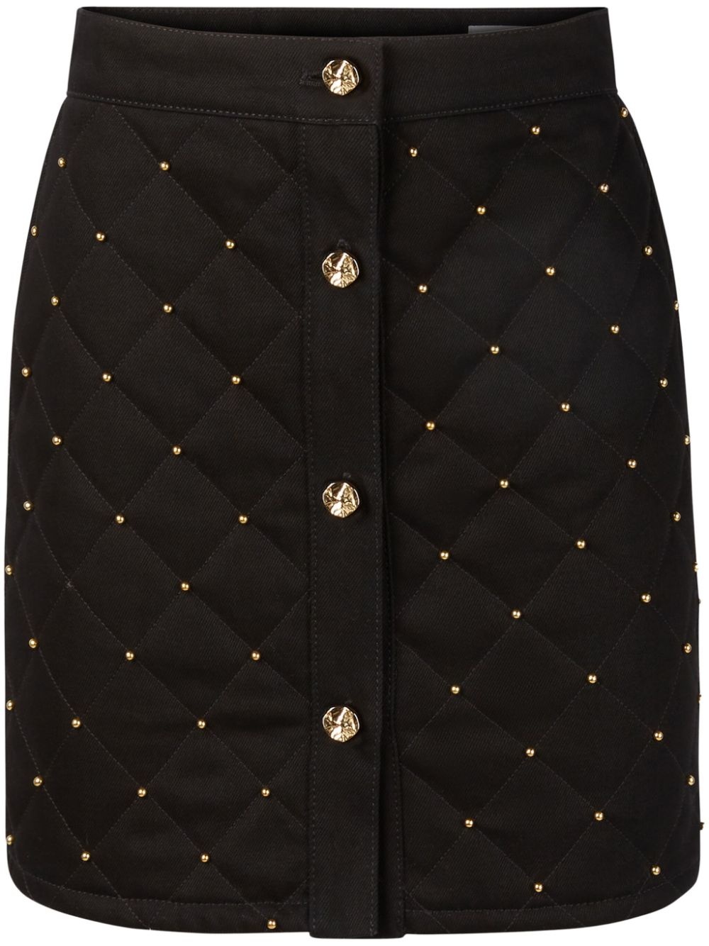 studded quilted cotton skirt - 1