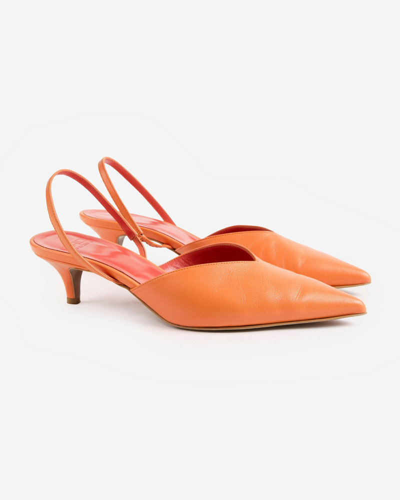 SLOWEAR Leather slingback pumps outlook