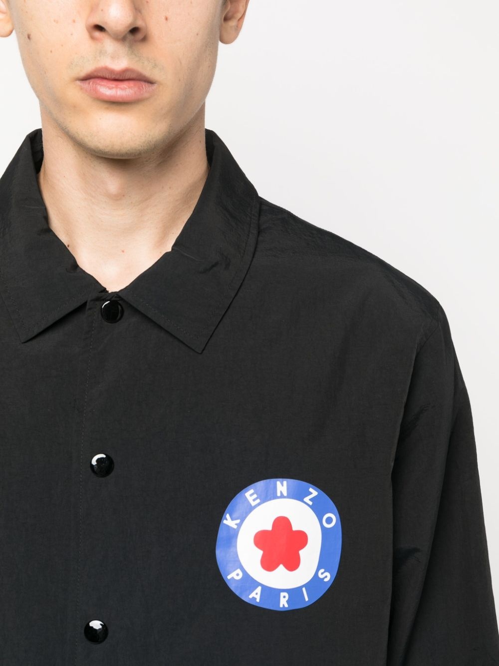 Target logo-stamp shirt jacket - 5