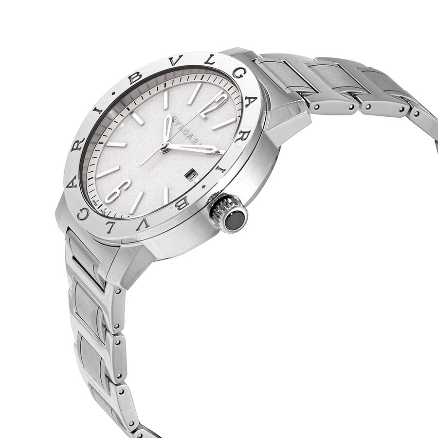 Pre-owned Bvlgari Bvlgari Off White Dial Stainless Steel Automatic Men's Watch 102055 - 2