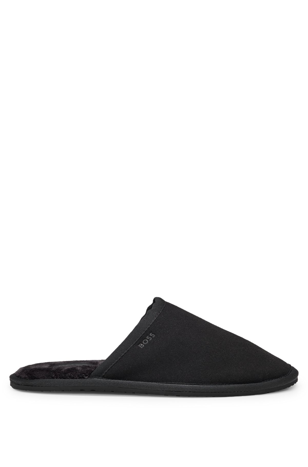 FAUX-SUEDE SLIPPERS WITH RUBBER SOLE - 1
