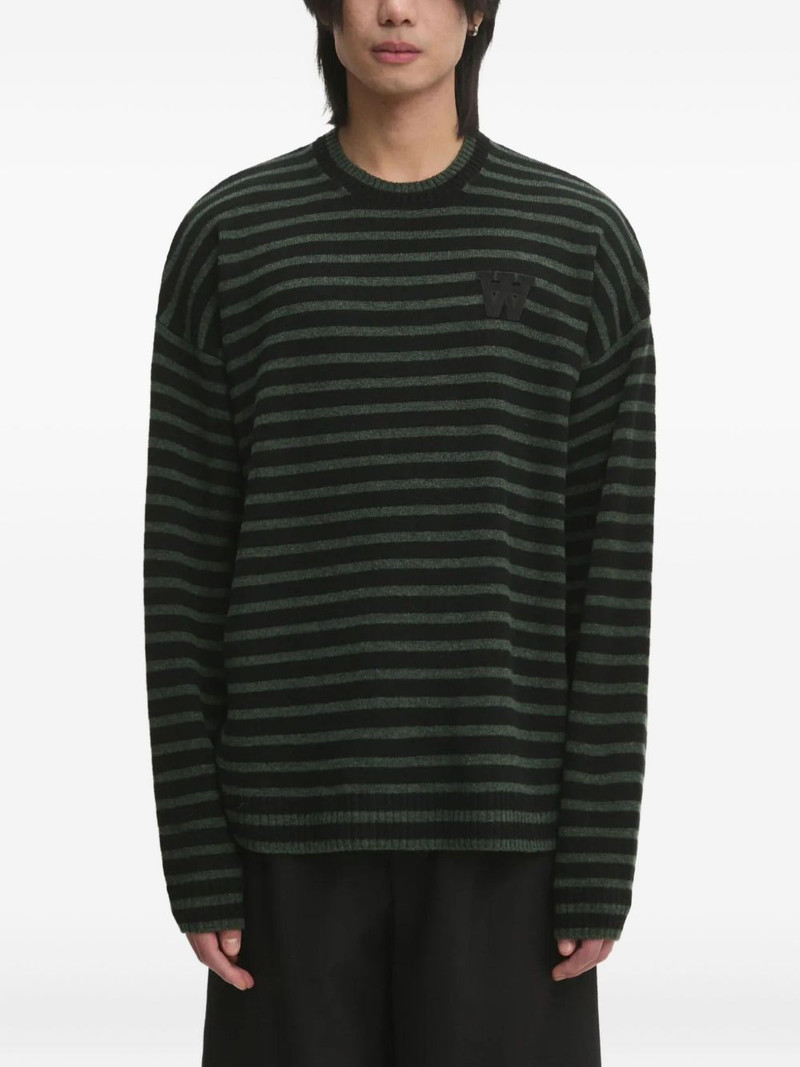 striped logo-patch jumper 1