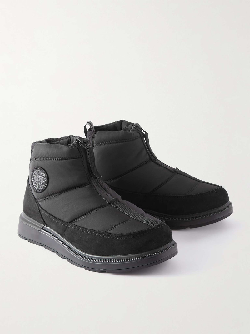 Crofton Suede-Trimmed Quilted Ripstop Boots 4