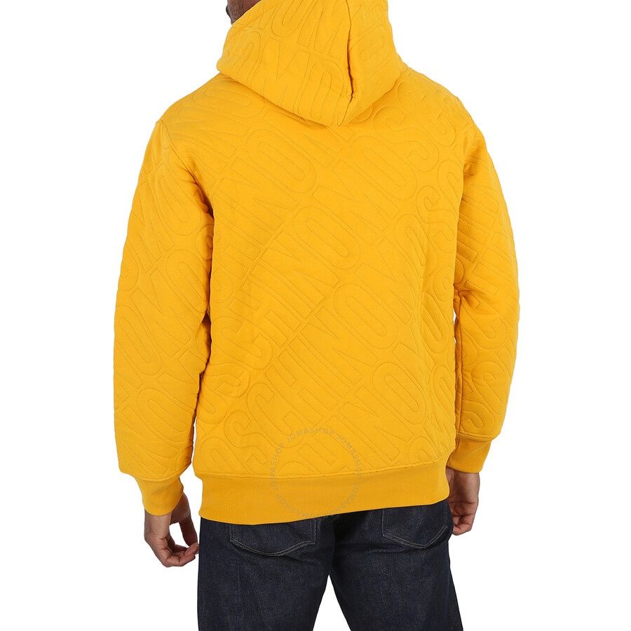 Moschino Men's Yellow All-Over Logo Embroidered Hoodie - 6