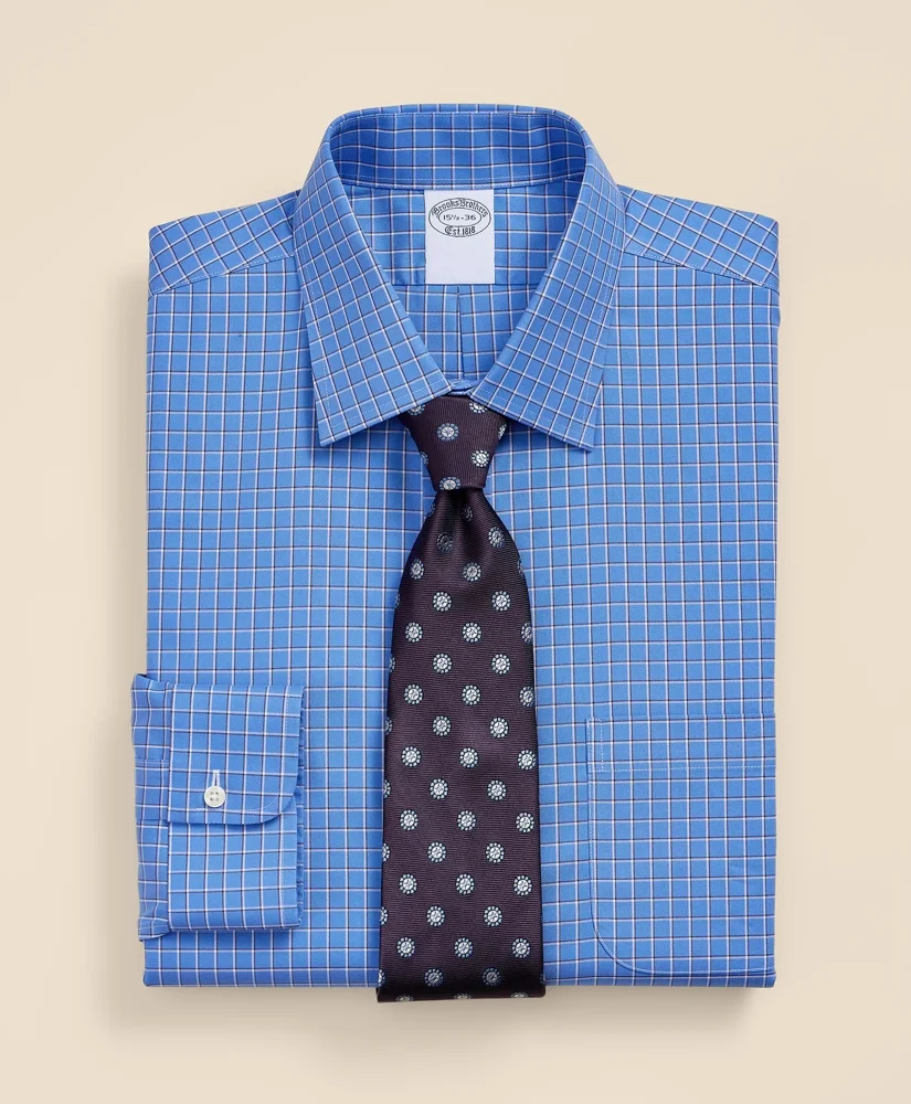 Supima® Cotton Non-Iron Pinpoint Oxford Ainsley Collar Check Dress Shirt - 1