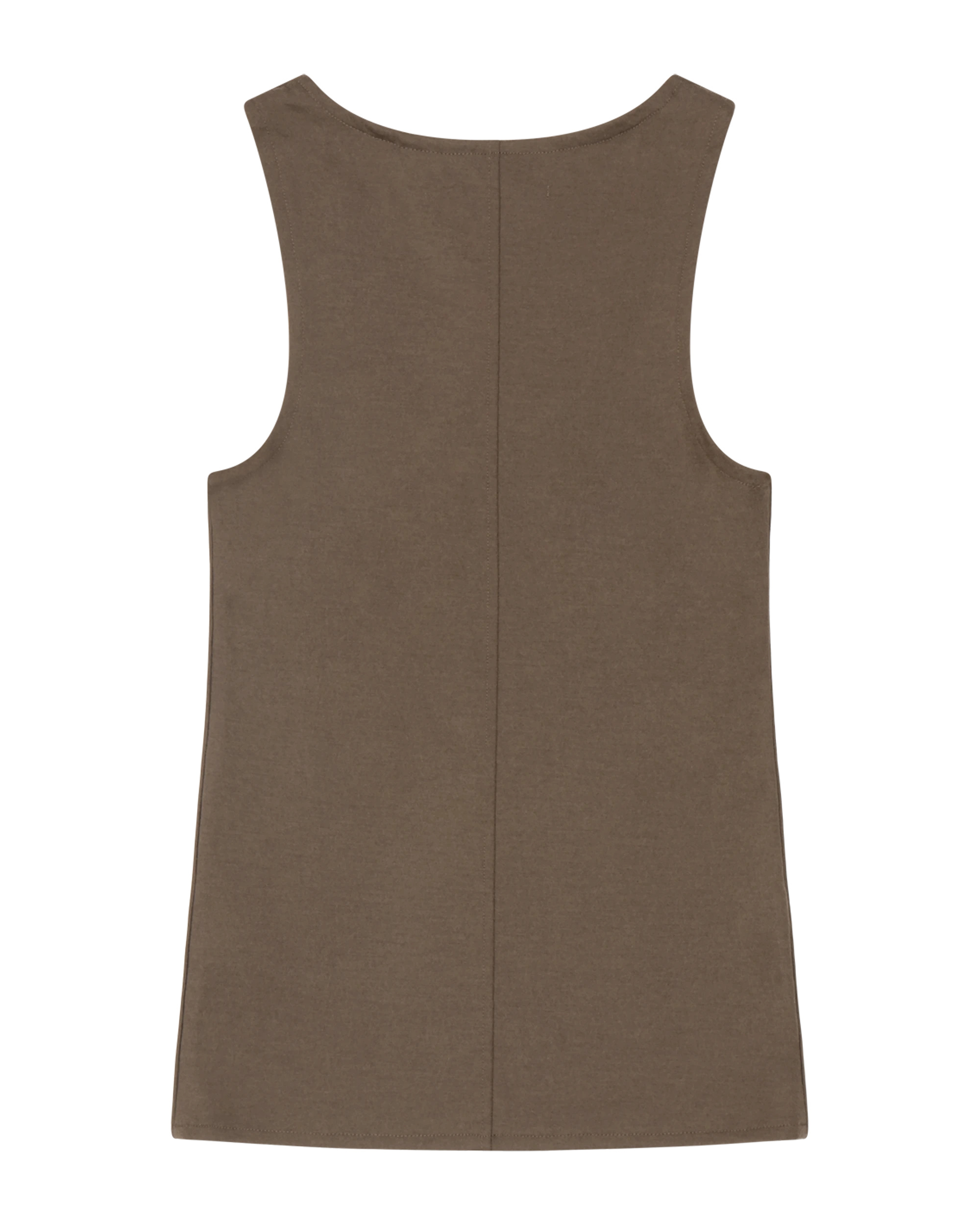 STRETCH WOOL TANK COFFEE - 2