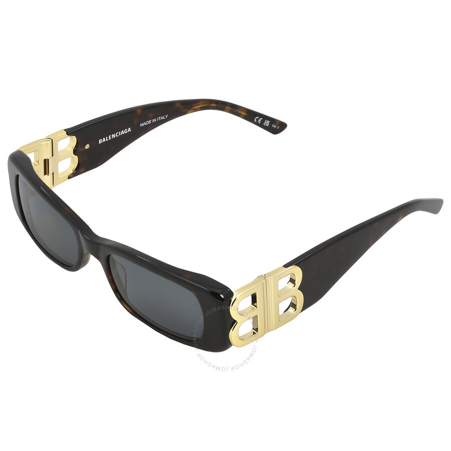 Balenciaga Grey Rectangular Ladies Sunglasses BB0096S 002 51 - 4