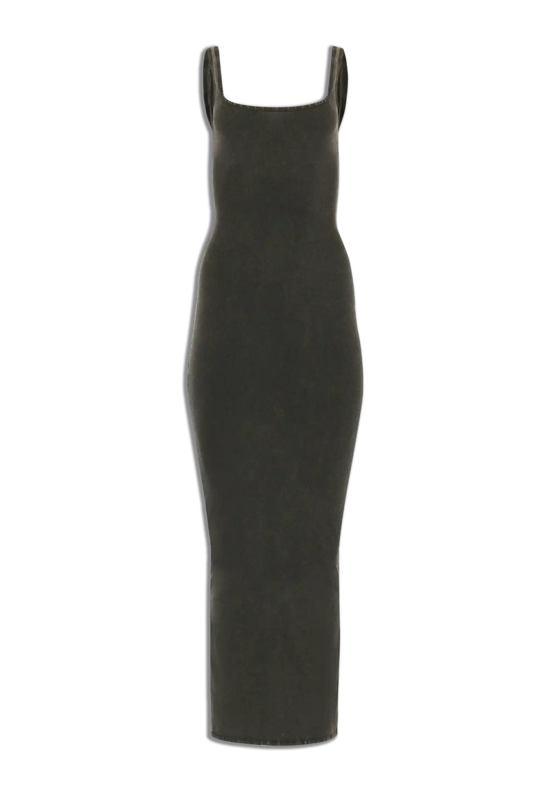 SQUARE NECK MAXI WASHED BLACK 1