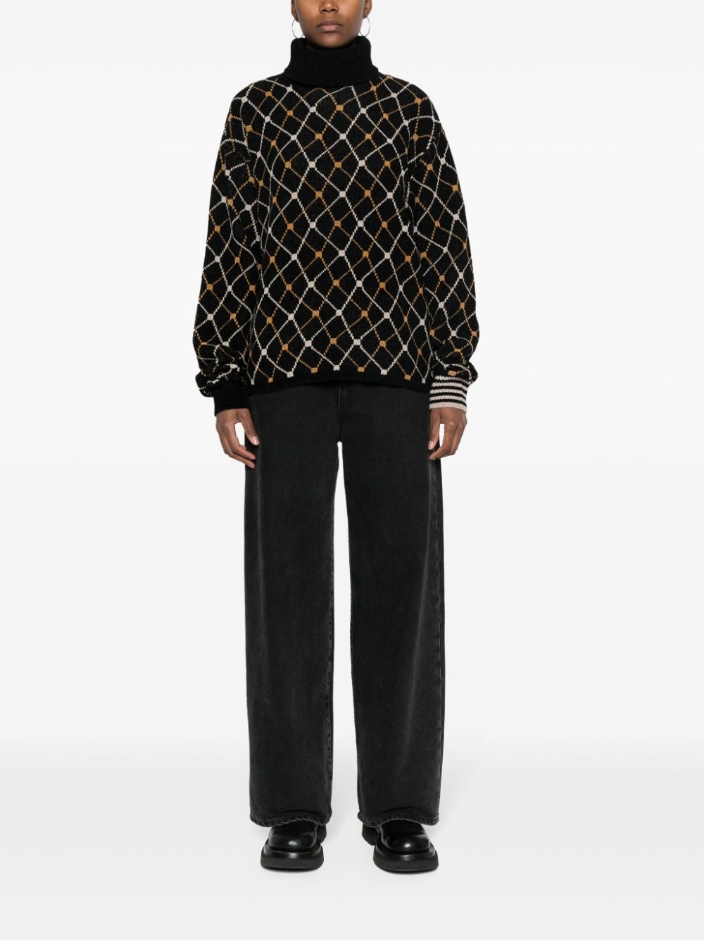 chenille roll-neck jumper - 3