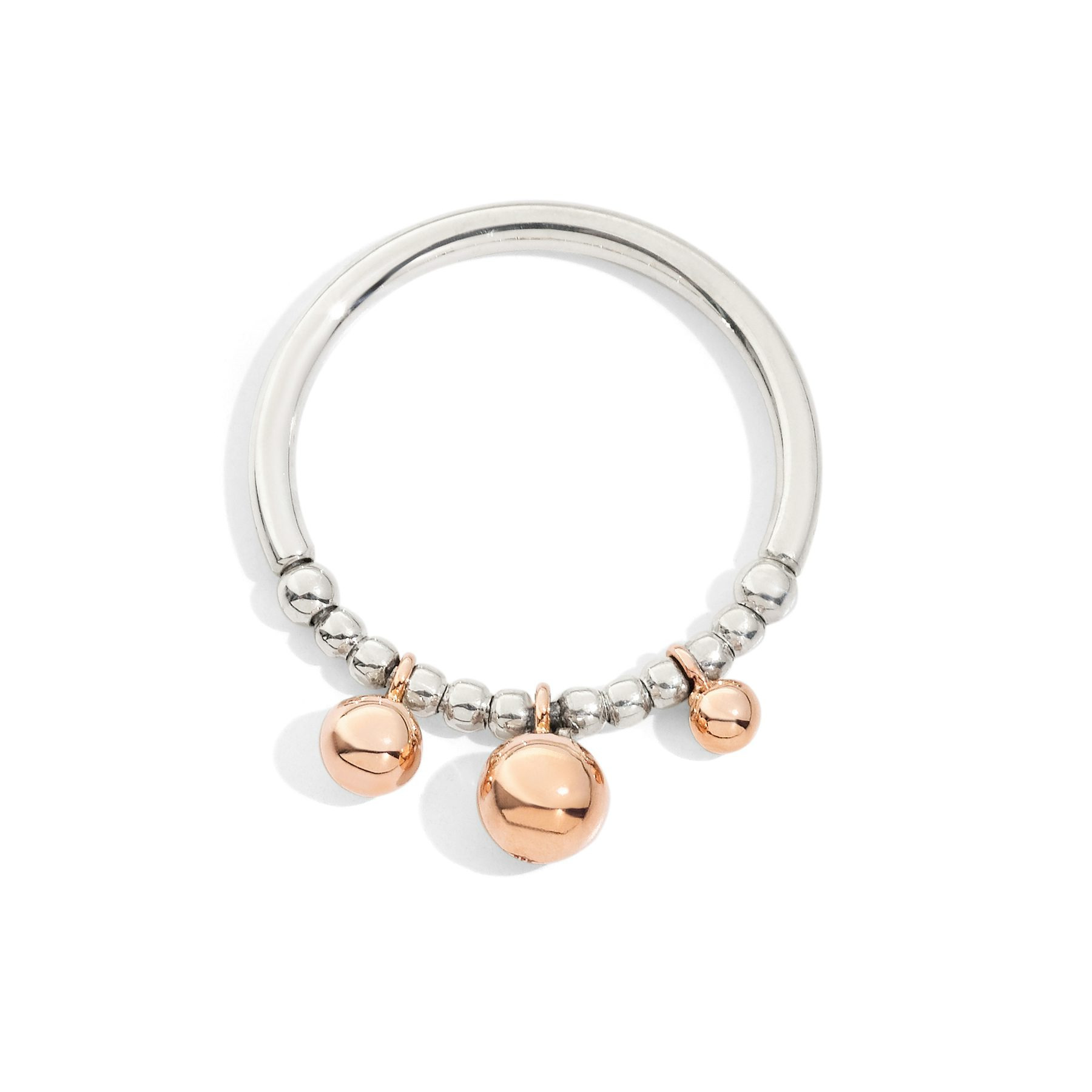 SILVER & ROSE GOLD BOLLICINE RING - 3