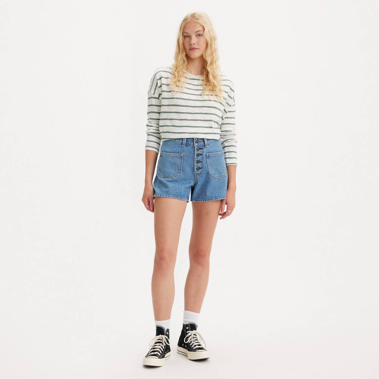 80S MOM PATCH POCKET WOMEN'S SHORTS - 2