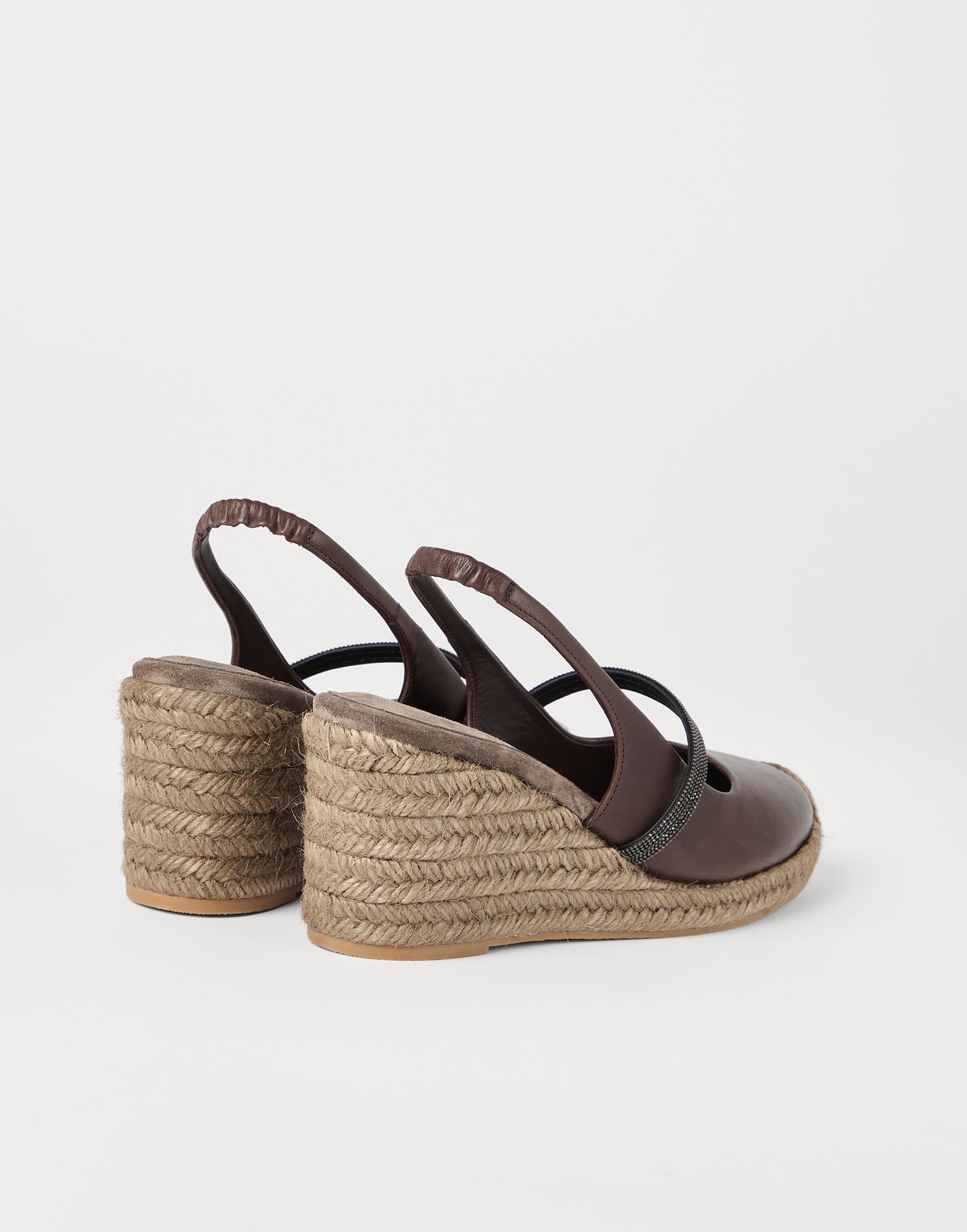 Riding calfskin espadrille wedges with precious strap - 2