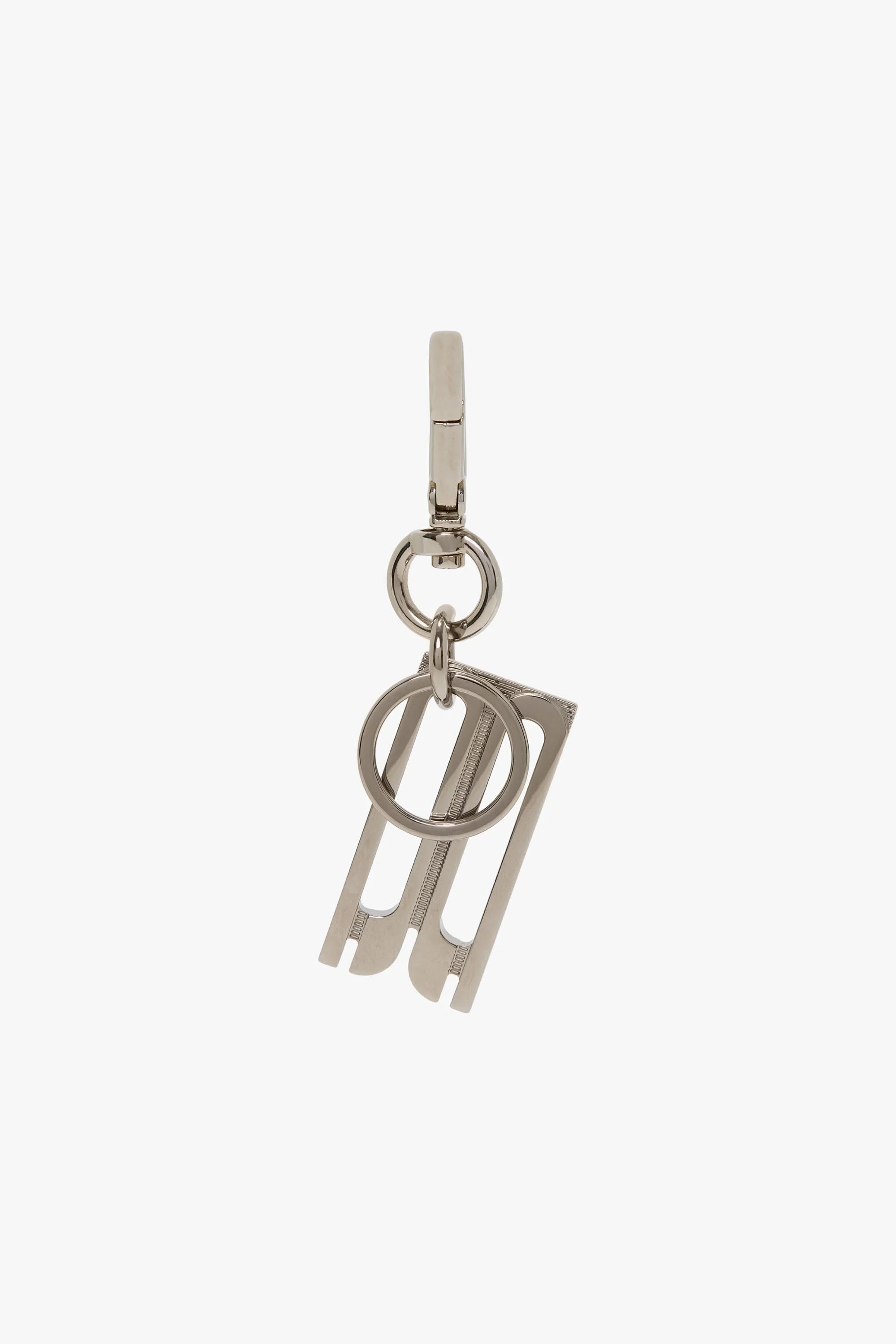 B Charm Keyring In Silver - 1