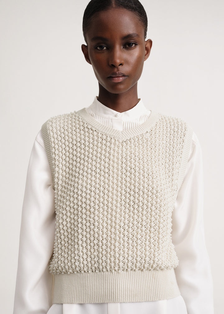 silk pearl knit vest – pan（パン）