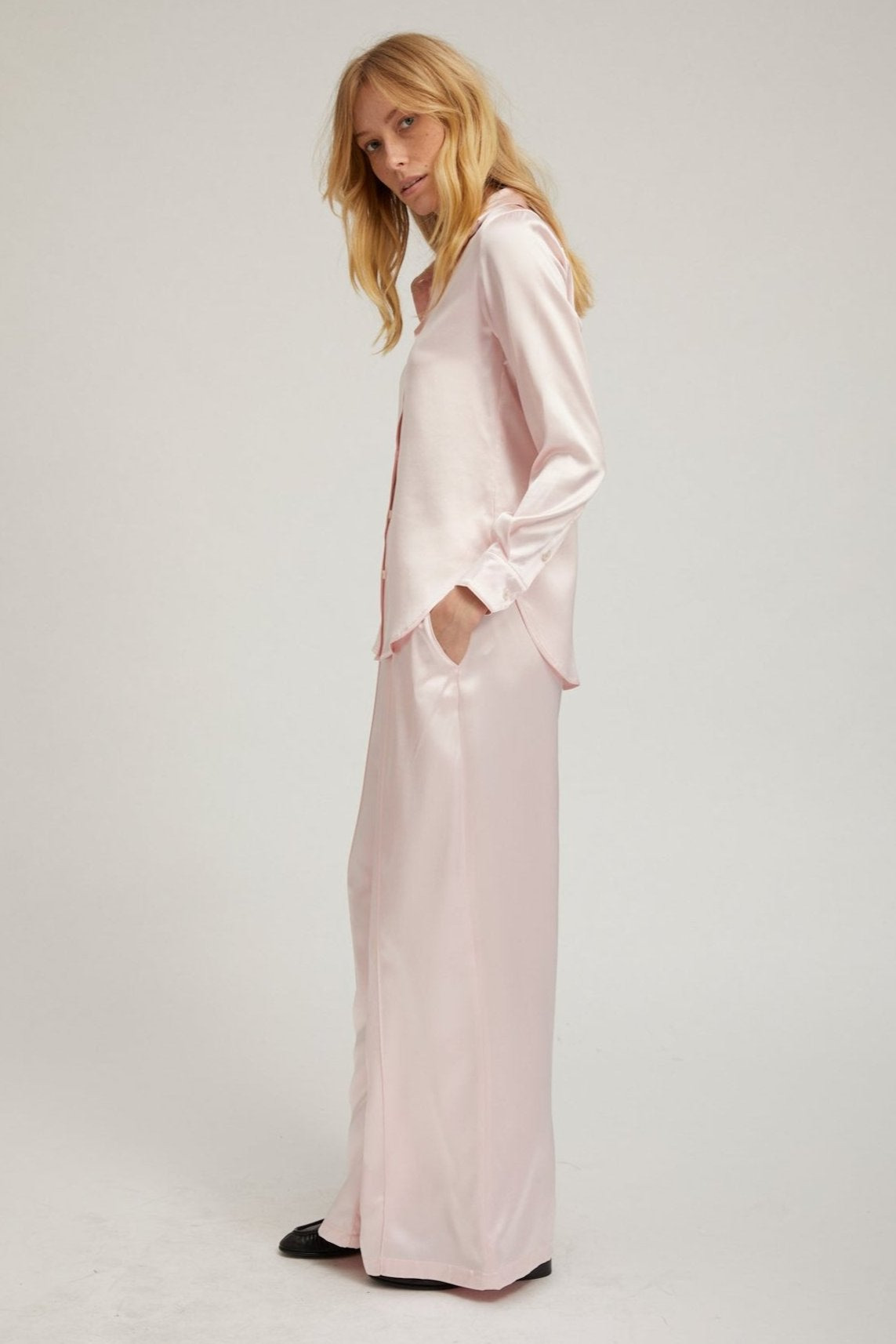 BALLET SILK FITTED BUTTON DOWN - 5