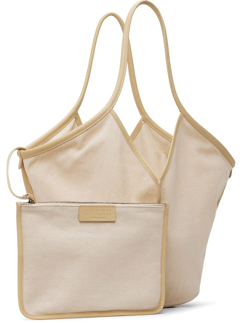 HEREU Beige Calella Soft Linen Tote outlook
