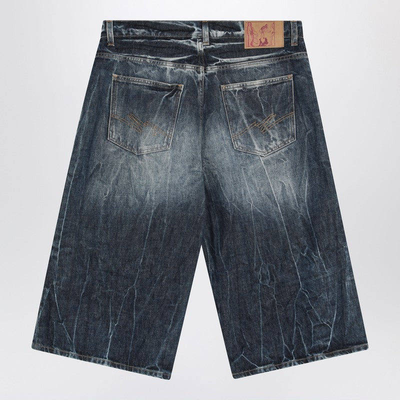Martine Rose Bermuda In Denim Blu Acid Men - 2